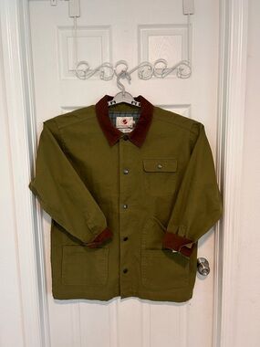 NWT Southern Proper Olive Canvas Field Jacket Brown Corduroy Collar & Cuffs XXL